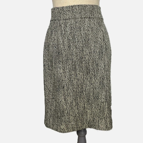 365 Brooks Brothers Pencil Skirt Tweed Gold Metallic Thread Lined Size 4 Fall - Picture 11 of 11